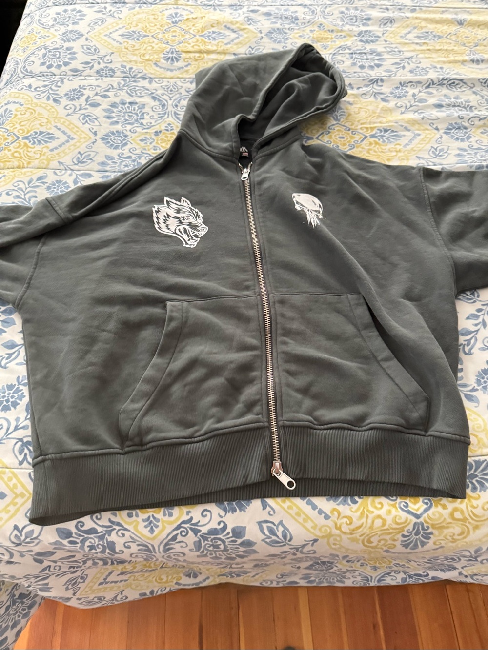 Darc Sport Marvel The Punisher Black Hoodie with Silver Zipper